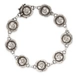 GEORG JENSEN, A VINTAGE BRACELET in silver, design number 44, formed of a series of stylised