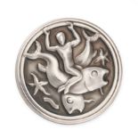 GEORG JENSEN, A MERMAN BROOCH in silver, designed by Arno Malinowski, design number 285, depicting a