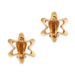 GEORG JENSEN, A PAIR OF STAR CLIP EARRINGS in 18ct yellow gold, designed by Henning Koppel, design