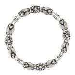 GEORG JENSEN, AN ABSTRACT SILVER LINK NECKLACE in silver, design number 1, designed as foliage and