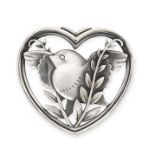 GEORG JENSEN, A VINTAGE BIRD BROOCH in silver, designed by Arno Malinowski, design number 239,