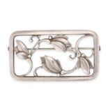 GEORG JENSEN, A VINTAGE FLOWER BROOCH in silver, designed by Georg Jensen, design number 295, the