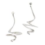 GEORG JENSEN, A PAIR OF EARRINGS in silver, designed by Vivianna Torun, design number 369, of spiral