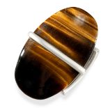 GEORG JENSEN, A TIGER'S EYE DRESS RING in silver, designed by Viviana Torun, design number 190,