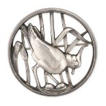 GEORG JENSEN, A LAPWING BROOCH in silver, designed by Hugo Lisberg, design number 297, Jensen