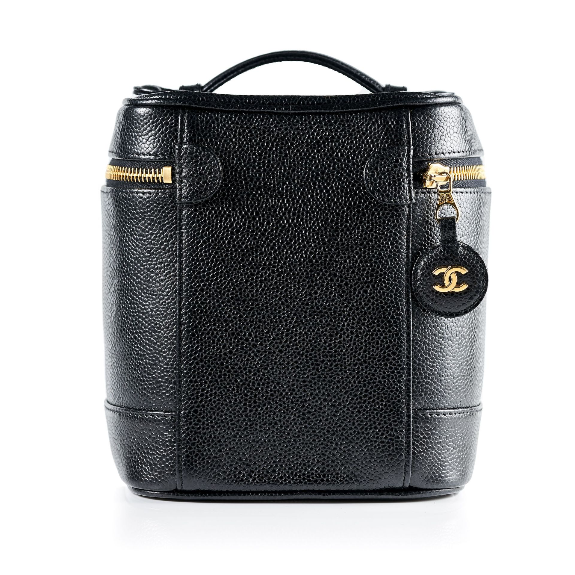CHANEL, A LEATHER VANITY CASE calf leather, gold tone hardware, 16.0cm wide, 18.0cm high, includes - Image 2 of 3