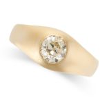 NO RESERVE - A DIAMOND GYPSY RING in 18ct yellow gold, set with an old cut diamond of