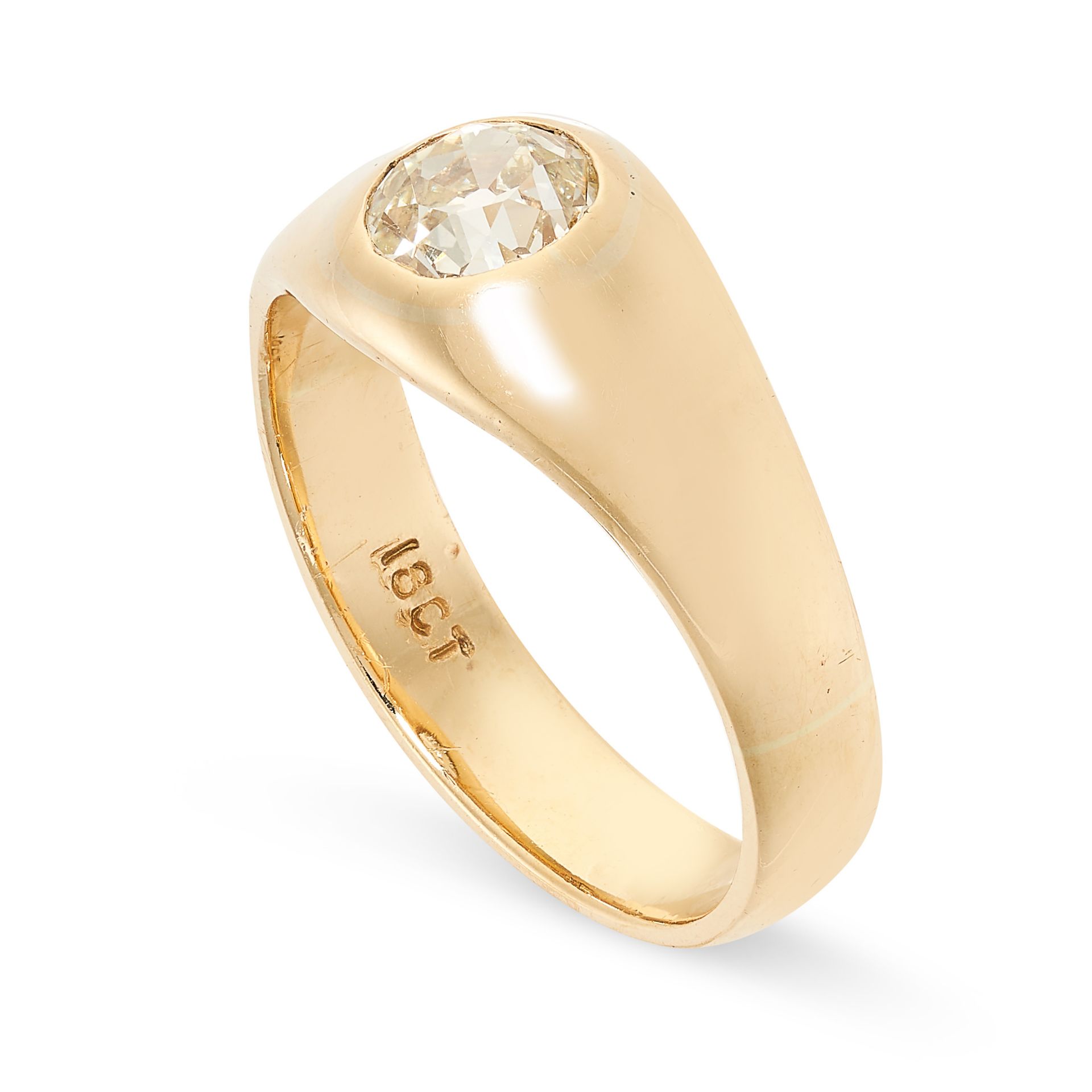 NO RESERVE - A DIAMOND GYPSY RING in 18ct yellow gold, set with an old cut diamond of - Image 2 of 2