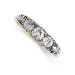 NO RESERVE - AN ANTIQUE DIAMOND FIVE STONE RING, EARLY 20TH CENTURY in 18ct yellow gold, set with