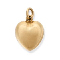 NO RESERVE - AN ANTIQUE VICTORIAN LOCKET PENDANT, 19TH CENTURY in yellow gold, the heart shaped body