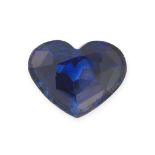 AN UNMOUNTED SAPPHIRE AND AN UNMOUNTED RUBY heart cut, the sapphire of 3.64 carats, the ruby of 2.57