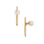 CARTIER, A PAIR OF VINTAGE NATURAL PEARL DRESS STUDS in 14ct yellow gold, each set with a pearl of