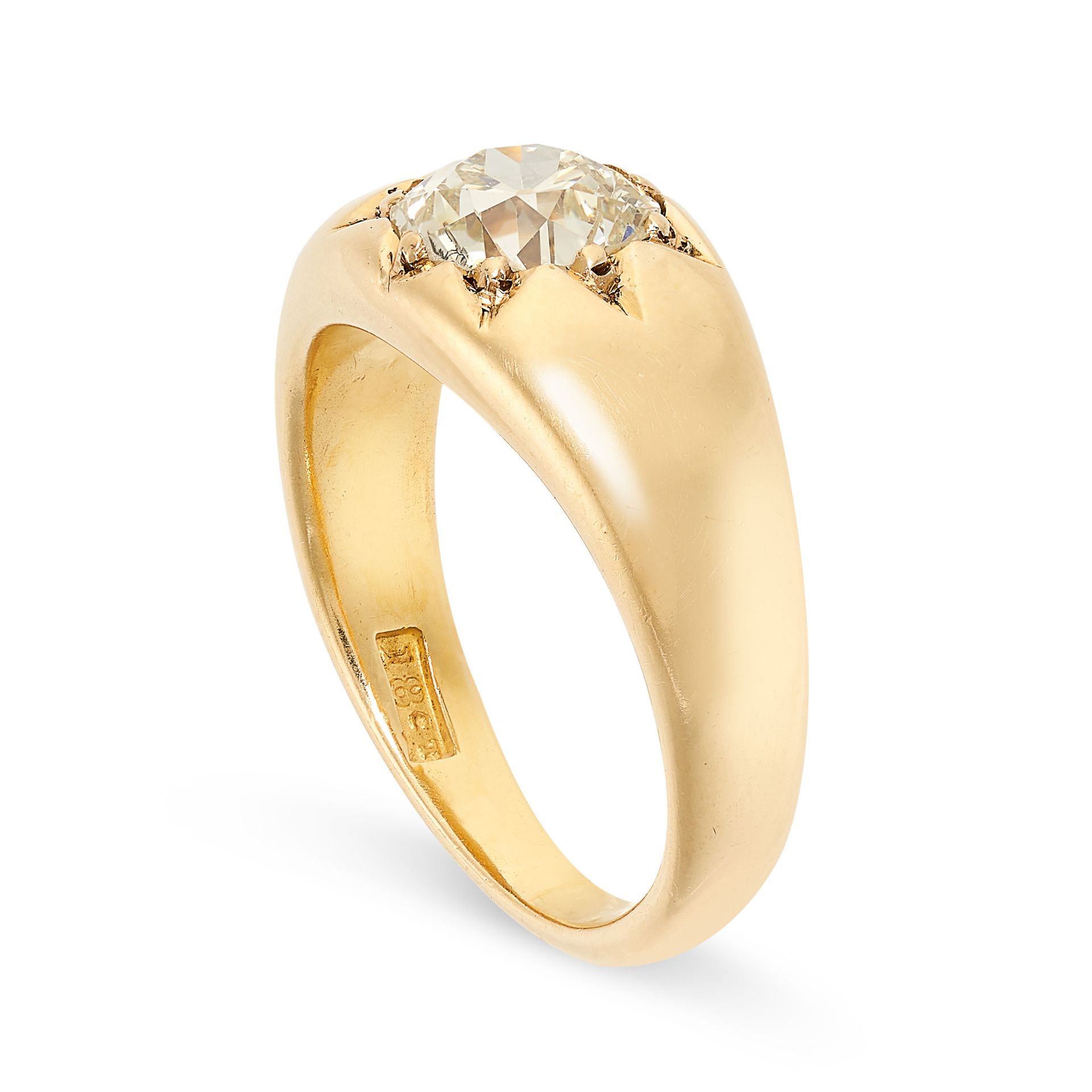 NO RESERVE - A DIAMOND GYPSY RING in 18ct yellow gold, set with an old cut diamond of - Image 2 of 2