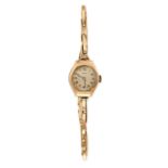 VERTEX, A VINTAGE LADIES GOLD WRISTWATCH a 9ct gold case with a white face, to a gold tone stretch