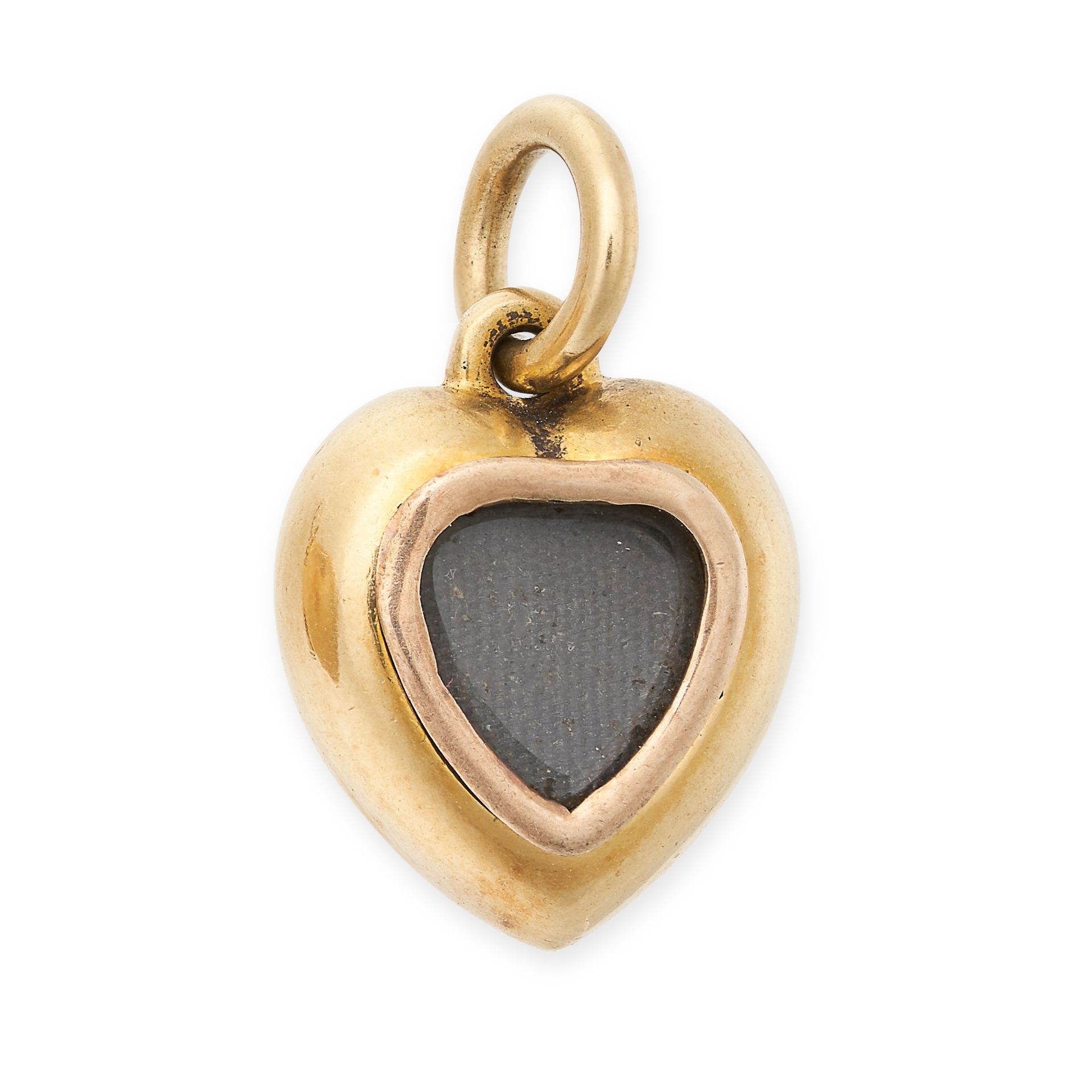 NO RESERVE - AN ANTIQUE VICTORIAN DIAMOND AND ENAMEL LOCKET PENDANT, 19TH CENTURY in yellow gold, - Image 2 of 3