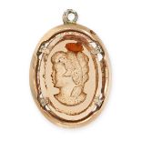 AN ANTIQUE SMOKY QUARTZ SEAL PENDANT the oval face set with a faceted smokey quartz reverse carved