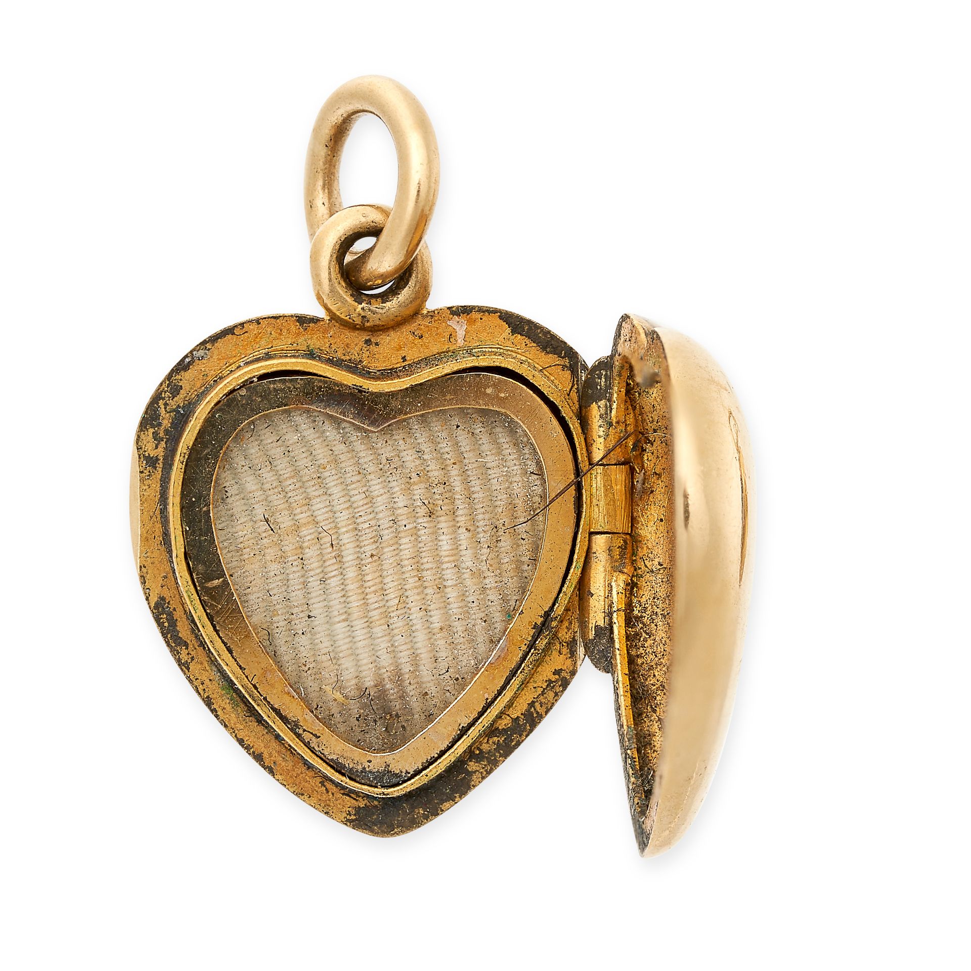 NO RESERVE - AN ANTIQUE VICTORIAN LOCKET PENDANT, 19TH CENTURY in yellow gold, the heart shaped body - Bild 2 aus 3