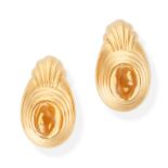 BOUCHERON, A PAIR OF VINTAGE CITRINE CLIP EARRINGS in 18ct yellow gold, each set with an oval