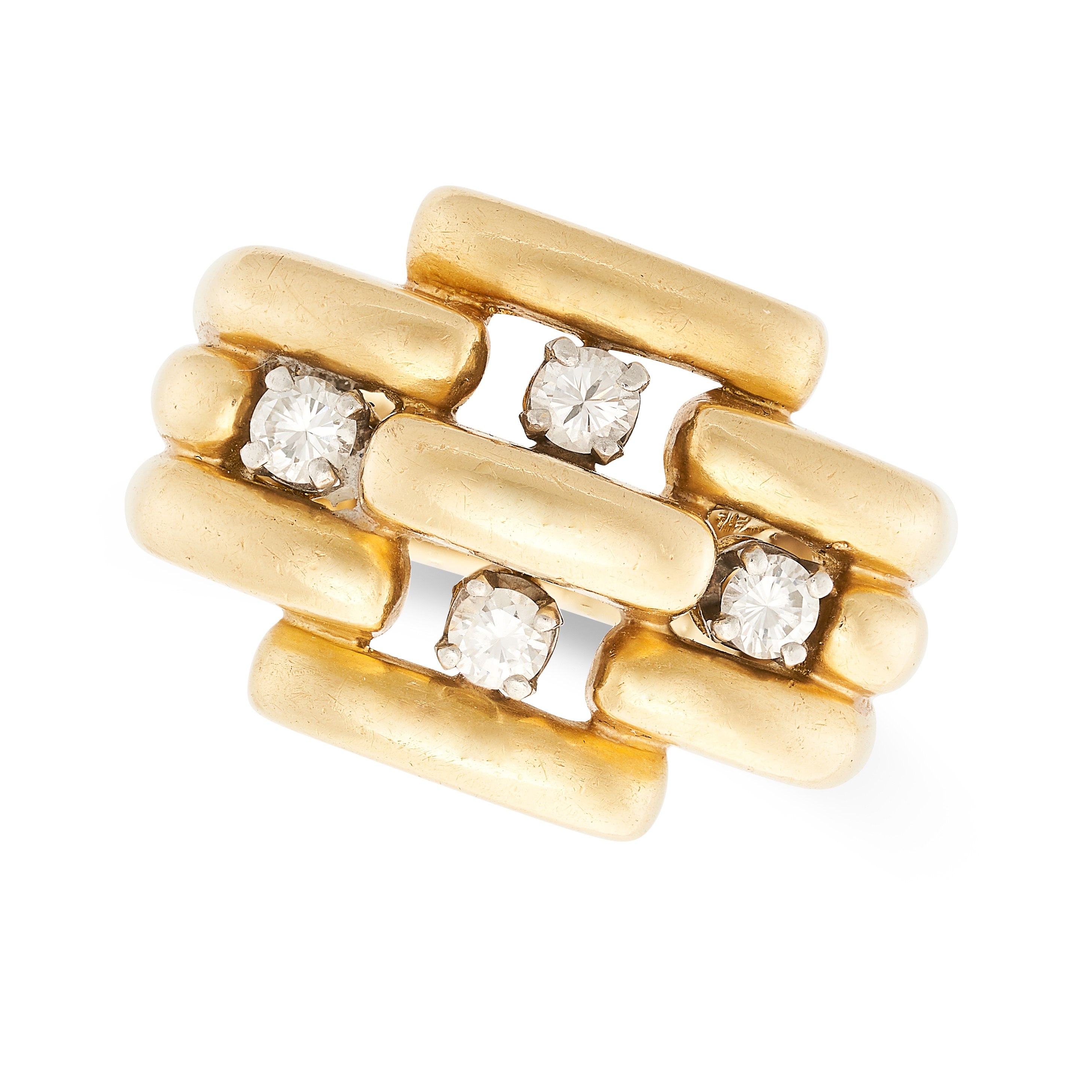 ALDO CIPULLO FOR CARTIER, A VINTAGE DIAMOND DRESS RING, 1971 in 18ct yellow gold, designed as a