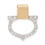 CARTIER, A C DE CARTIER PENDANT in 18ct white and yellow gold, the 'C' motif set with round