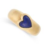 VAN CLEEF & ARPELS, A LAPIS LAZULI HEART RING in 18ct yellow gold, set with a polished heart