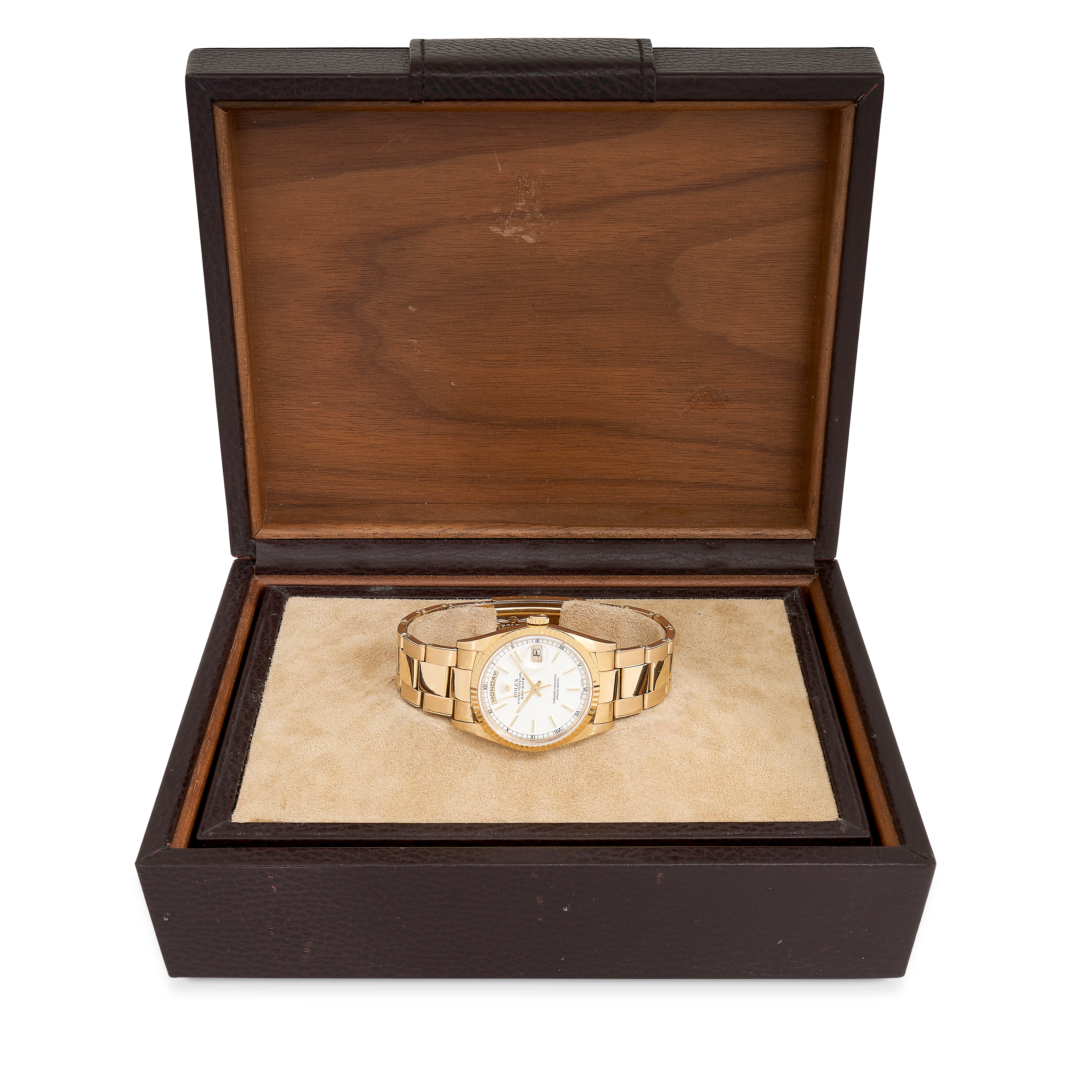 ROLEX, AN OYSTER PERPETUAL DAY-DATE WATCH, REF. 18238, 1995 in 18ct yellow gold, comprising a gold - Image 3 of 4