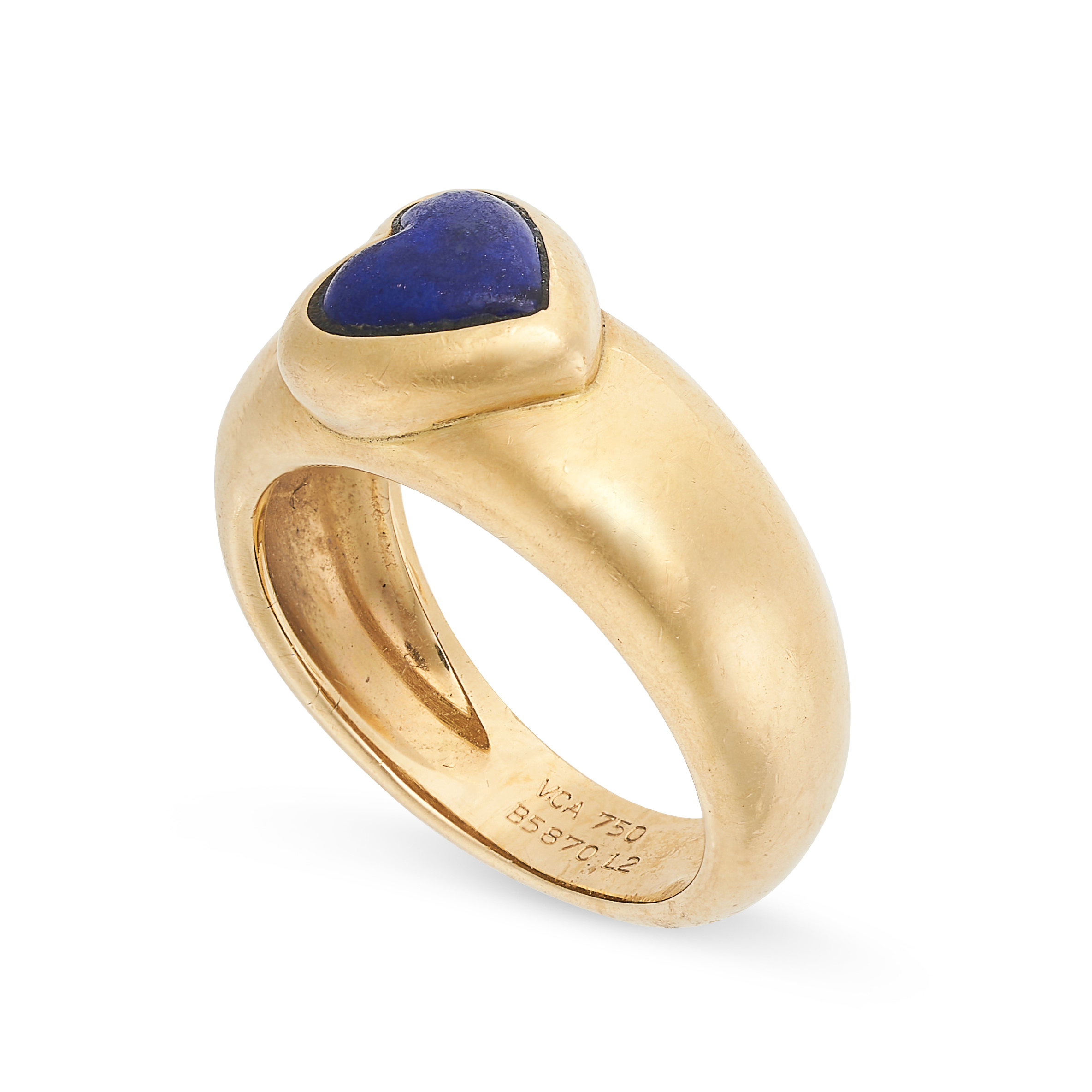 VAN CLEEF & ARPELS, A LAPIS LAZULI HEART RING in 18ct yellow gold, set with a polished heart - Image 2 of 2