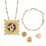 SALVADOR DALI, MADONNA DE PORT LLIGAT NECKLACE, BRACELET, EARRINGS AND RING SUITE in 18ct yellow