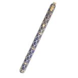 PARKER, A VINTAGE DIAMOND AND ENAMEL FOUNTAIN PEN covered in a chequered enamel design