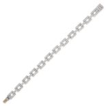 A DIAMOND LINK BRACELET the rectangular diamond links set with round brilliant cut diamonds