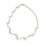 DAMIANI, A DIAMOND NECKLACE in 18ct white gold, comprising a series of graduated scrolling links,