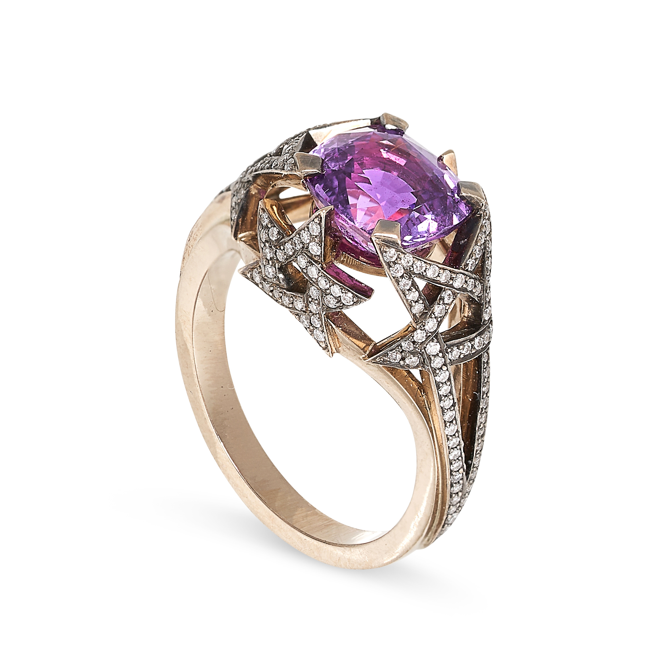 SOLANGE AZAGURY-PARTRIDGE, A PURPLE SAPPHIRE AND DIAMOND BABY STAR RING in 18ct gold, comprising a - Image 2 of 2