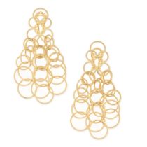 BUCCELLATI, A PAIR OF HAWAII PENDANT EARRINGS in yellow gold, comprising a series of interlocking