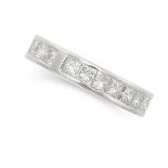 A DIAMOND ETERNITY RING designed as a full eternity, set with a row of princess cut diamonds all