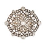 A FINE ANTIQUE DIAMOND BROOCH / PENDANT, 19TH CENTURY the oval body of openwork design, set