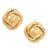 A PAIR OF ANTIQUE GOLD EARRINGS in yellow gold, in Etruscan revival design, with beaded wirework