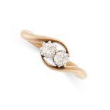 NO RESERVE - A DIAMOND TOI ET MOI RING, EARLY 20TH CENTURY in 18ct yellow gold and platinum, set