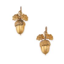 A PAIR OF ANTIQUE ACORN EARRINGS, 19TH CENTURY in yellow gold, each designed as an acorn,