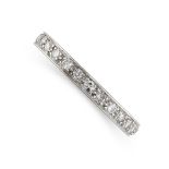 A DIAMOND ETERNITY BAND RING set with a row of round cut diamonds, no assay marks, size O / 7, 4.