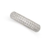 A DIAMOND ETERNITY RING the band pave set with three rows of round brilliant cut diamonds, no