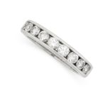 TIFFANY & CO., A DIAMOND HALF ETERNITY RING in platinum, set with a row of nine round brilliant