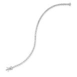 GARRARD, A DIAMOND LINE BRACELET in 18ct white gold, set with fifty four round brilliant cut