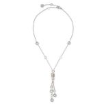 BULGARI, A B.ZERO 1 DIAMOND TASSEL PENDANT NECKLACE in 18ct white gold, the pendant jewelled with