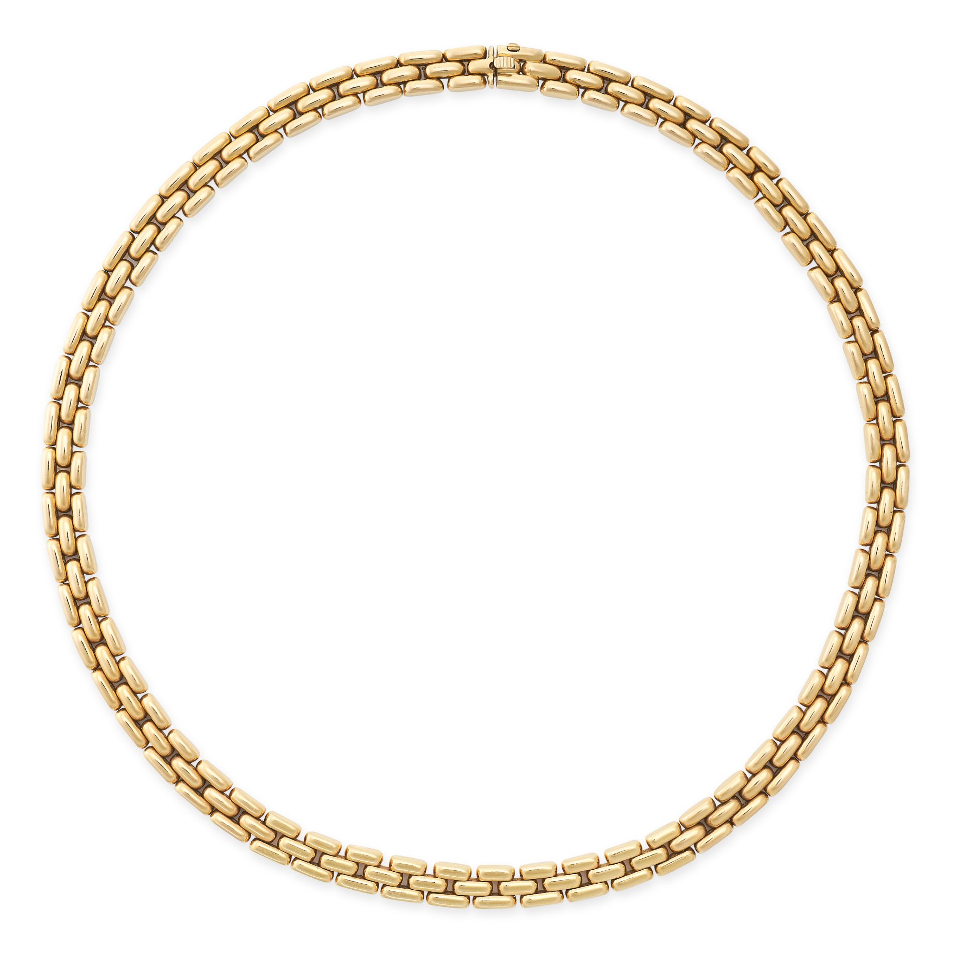 GEORGES LENFANT FOR CARTIER, A VINTAGE MAILLON PANTHERE NECKLACE in 18ct yellow gold, comprising