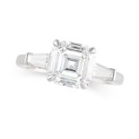 BOODLES, A SOLITAIRE DIAMOND ENGAGEMENT RING in platinum, set with an Asscher cut diamond of 2.22