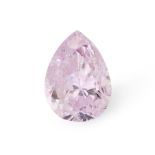 AN UNMOUNTED FANCY PURPLE DIAMOND pear brilliant cut, 0.28 carats. Accompanied by a gemmological