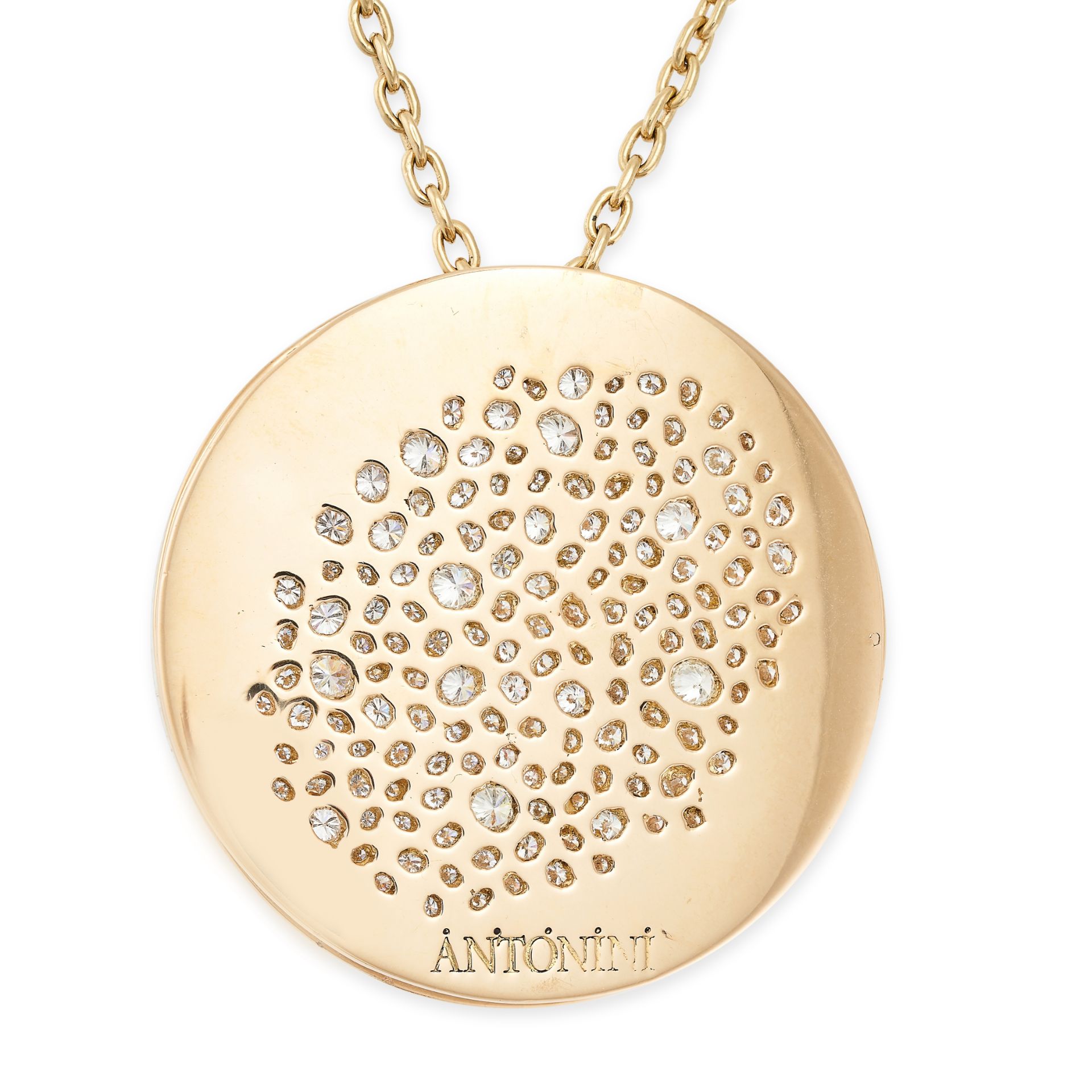 ANTONINI, AN ATOLLI DIAMOND PENDANT NECKLACE in 18ct yellow gold, the circular pendant with an - Bild 2 aus 2