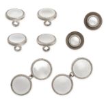 NO RESERVE - A MOTHER OF PEARL DRESS DET comprising a pair of cufflinks, four buttons, and two