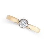 NO RESERVE - A DIAMOND SOLITAIRE ENGAGEMENT RING in 18ct yellow gold, set with a round brilliant cut