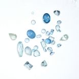 NO RESERVE - A COLLECTION OF UNMOUNTED AQUAMARINES various cuts including, cabochon, briolette,